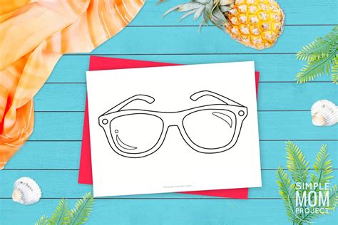 template for sunglasses kids craft.